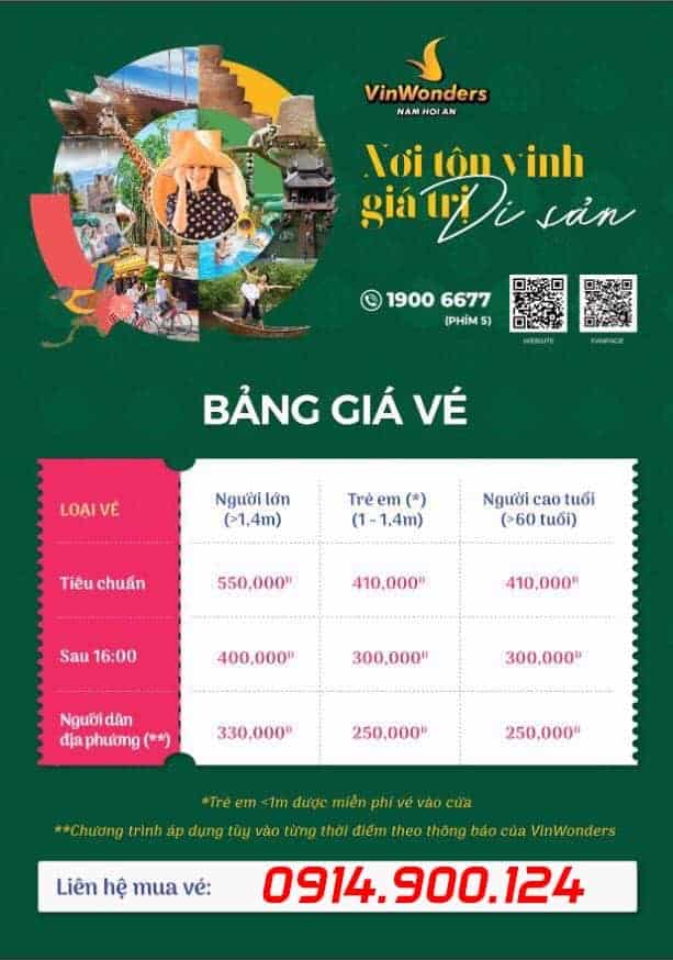 Giá vé Vinpearl Nam Hội An 3 Bảng giá vé Vinpearl Nam Hội An